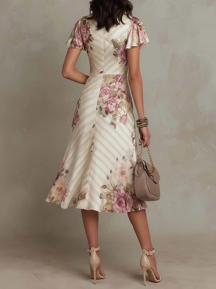 La Scintilla | Vestido Floral Elegante Drapado Camille