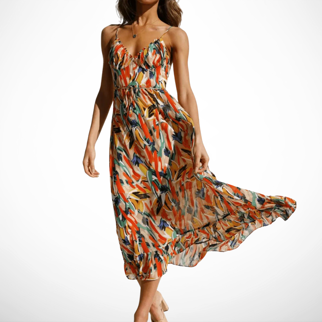La Chispa | Vestido Midi en Color Vibrante