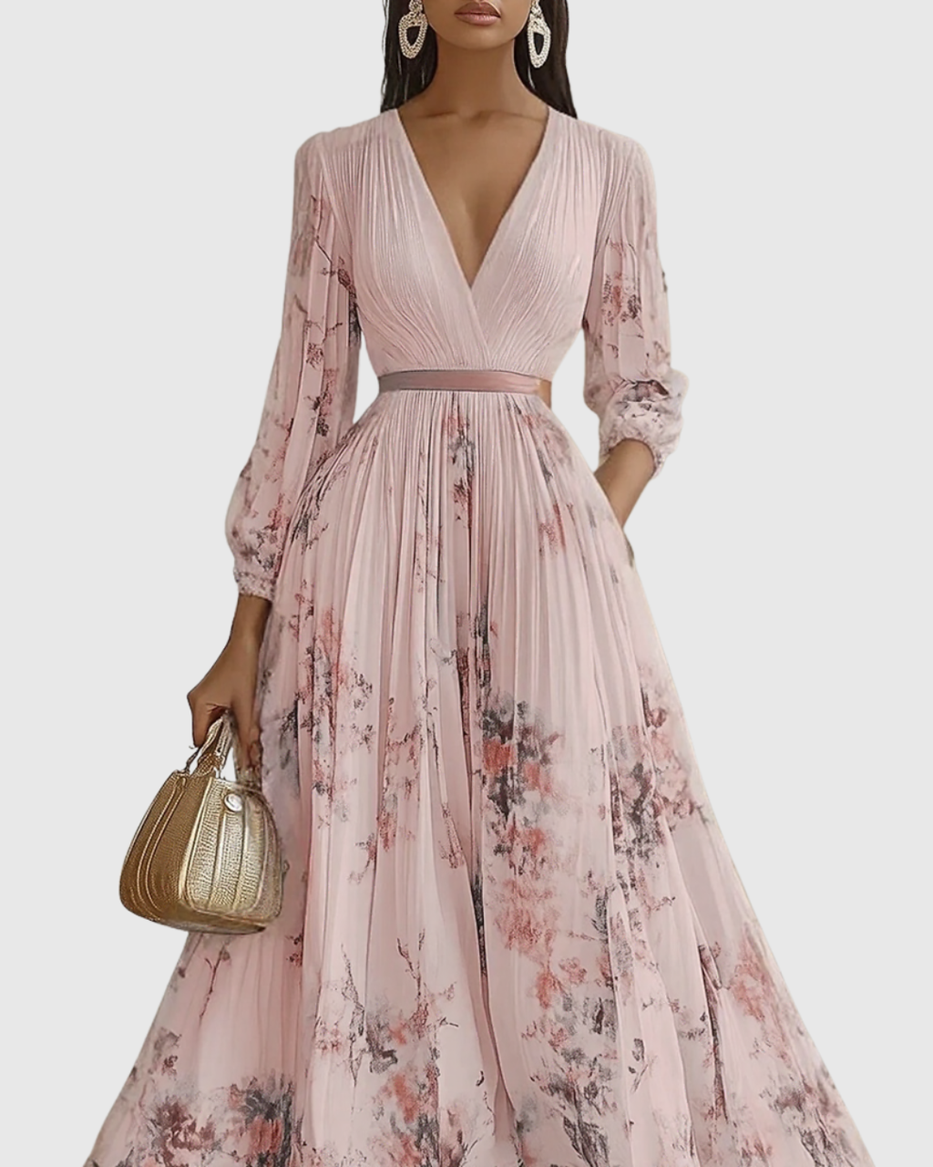 Rowella | Elegante Vestido Maxi con Pliegues