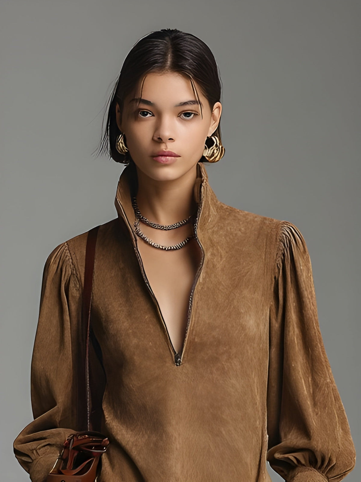 La Scintilla | Vestido Corto con Acabado de Suede