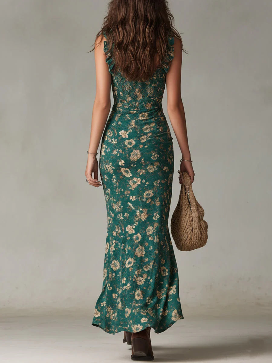 ELARA | Vestido Largo de Volantes