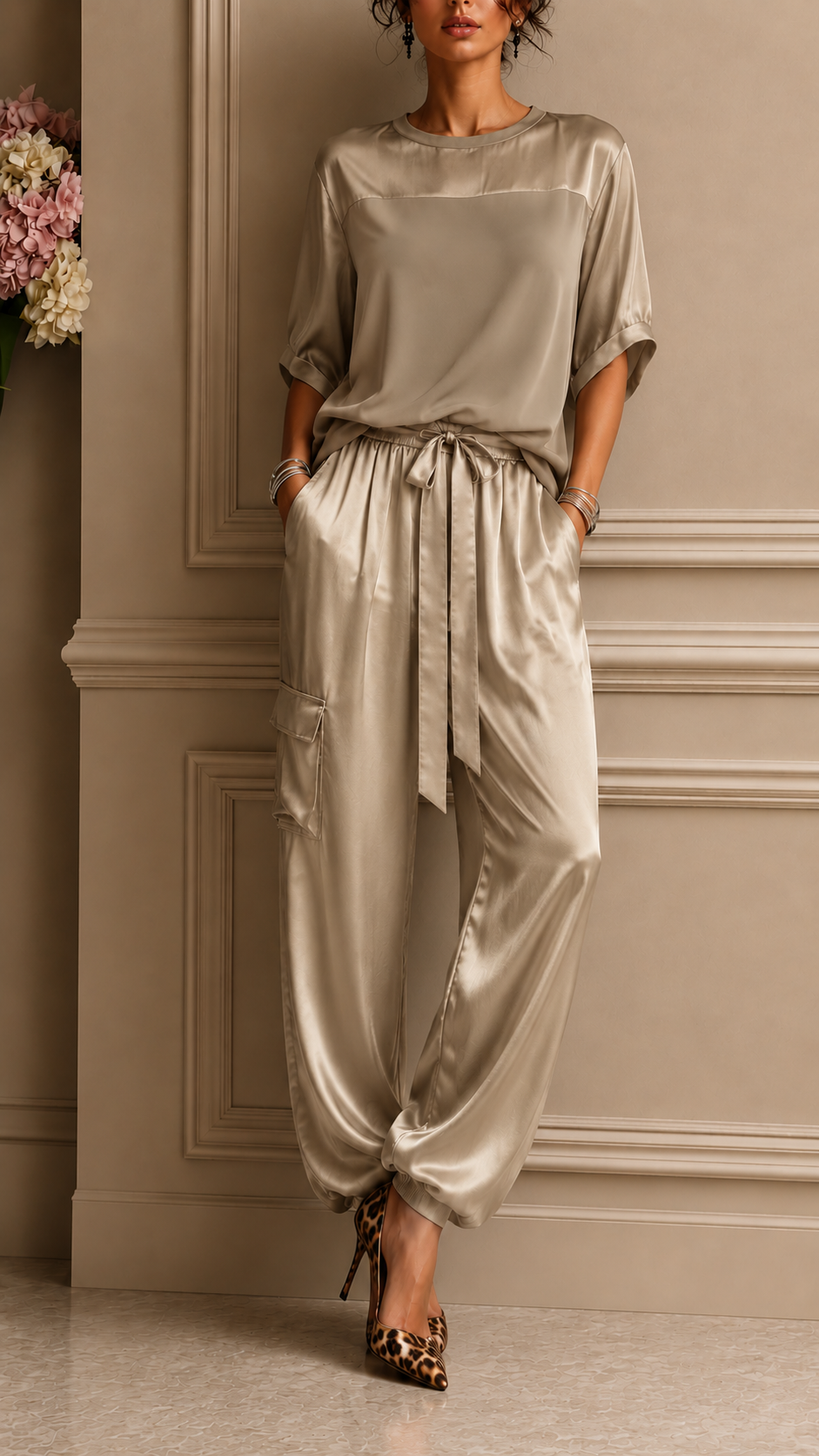 Lurelle | Conjunto bonito de dos piezas con caída fluida