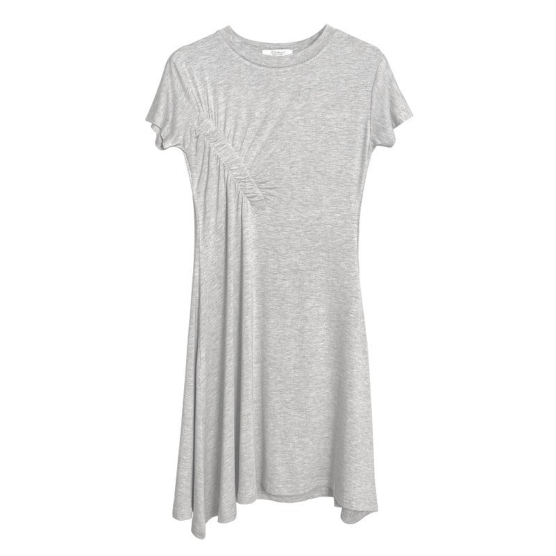 South Korea Dongdaemun New Tight Waist Slimming Pleated Super Sexy Feminine Figure Slim Dress Short Skirt for Women