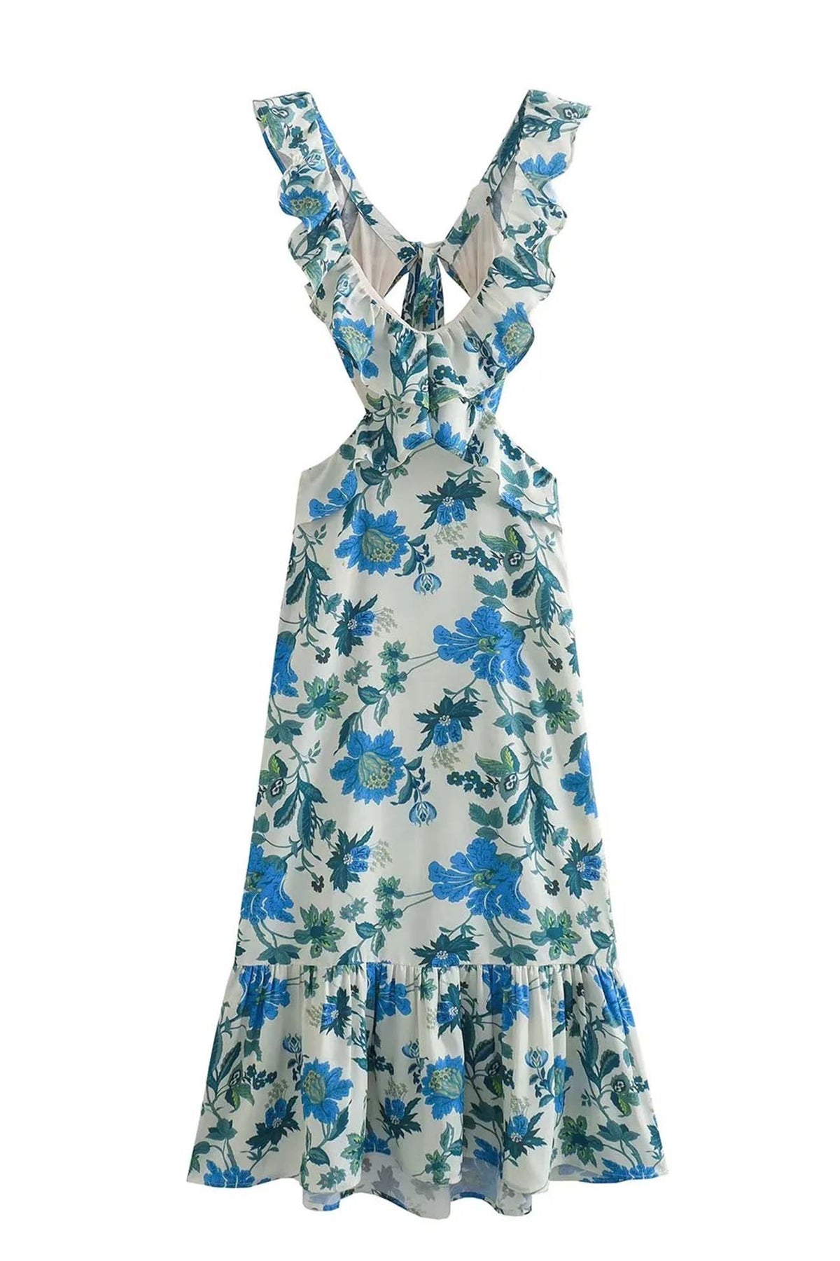 Yafit™ | Vestido Floral con Detalles de Volantes
