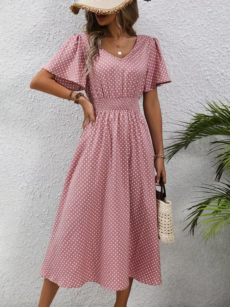 La Scintilla | Vestido Elegante de Lunares Élisa" can be rewritten as:

"La Scintilla | Vestido Chic de Lunares Élisa