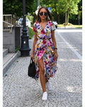 Talia™ | Elegante vestido floral con escote en V