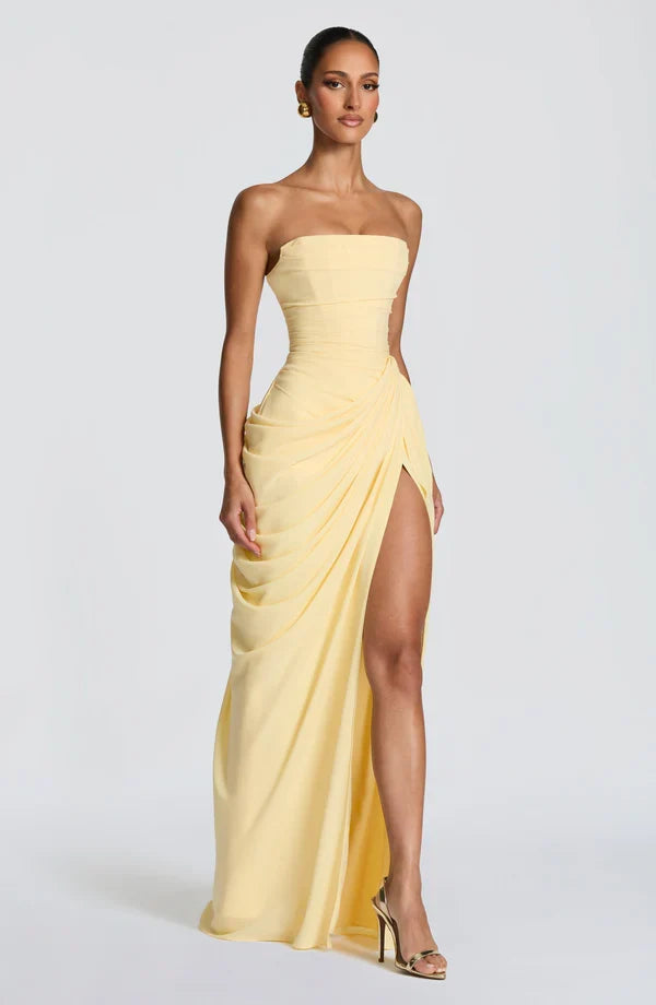 MALENA | Vestido Largo Drapeado