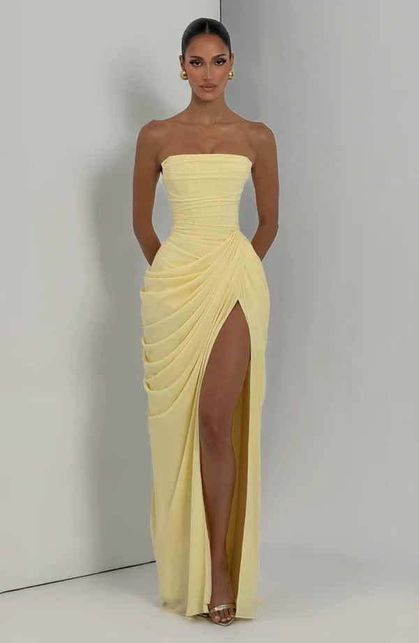 MALENA | Vestido Largo Drapeado