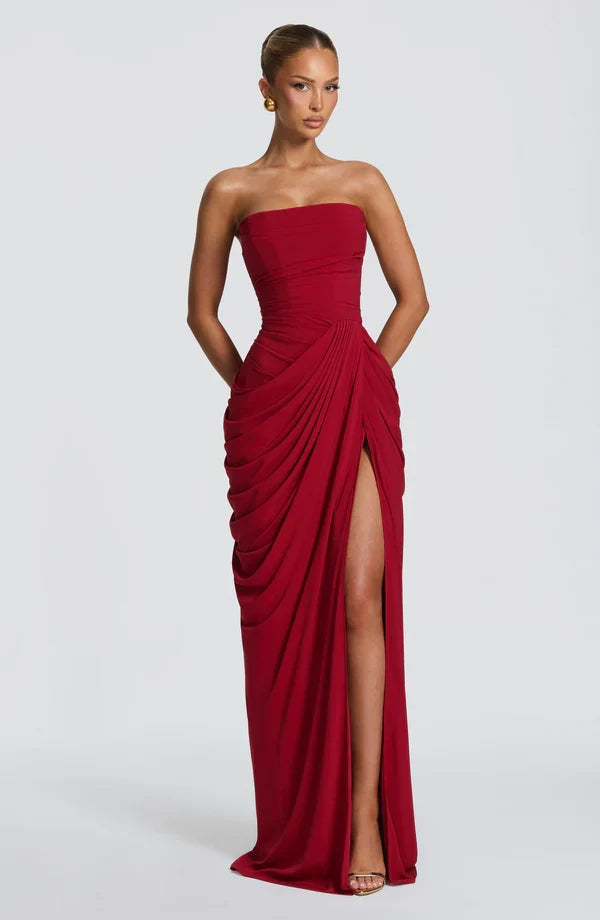 MALENA | Vestido Largo Drapeado