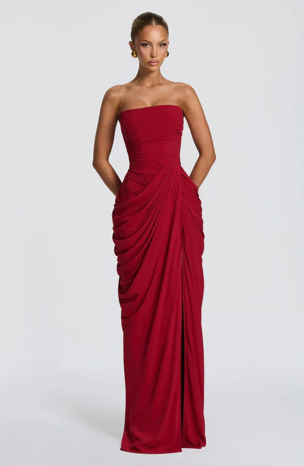 MALENA | Vestido Largo Drapeado
