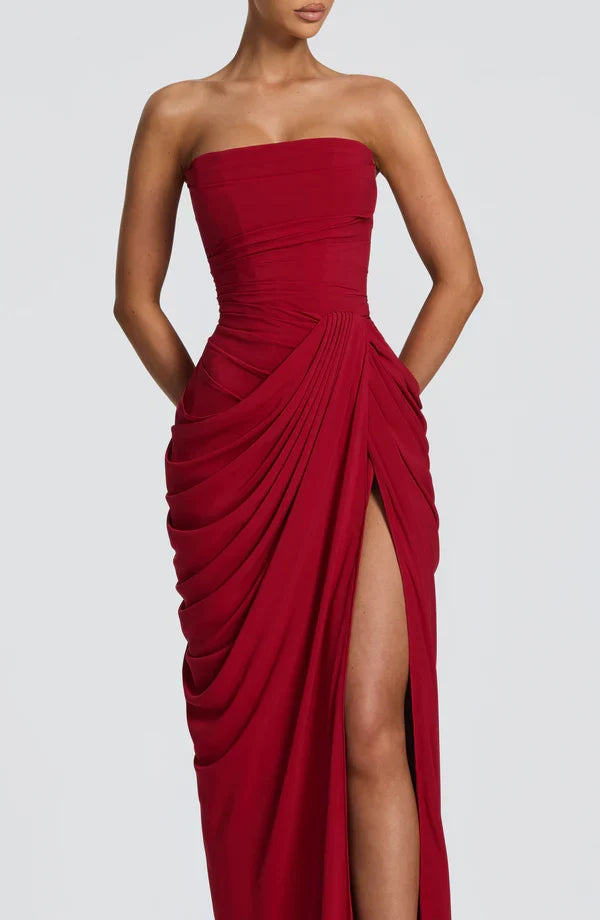 MALENA | Vestido Largo Drapeado