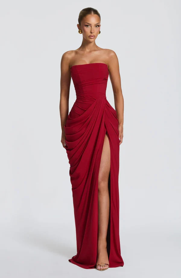 MALENA | Vestido Largo Drapeado