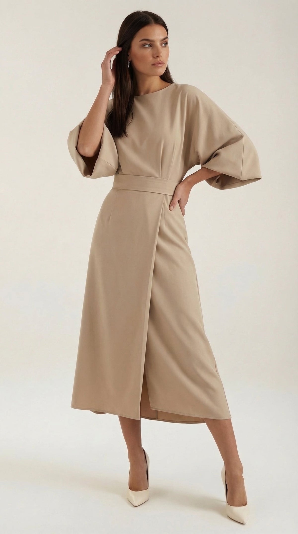 Vestido Maxí Ana con Cinturón Ajustable en la Cintura