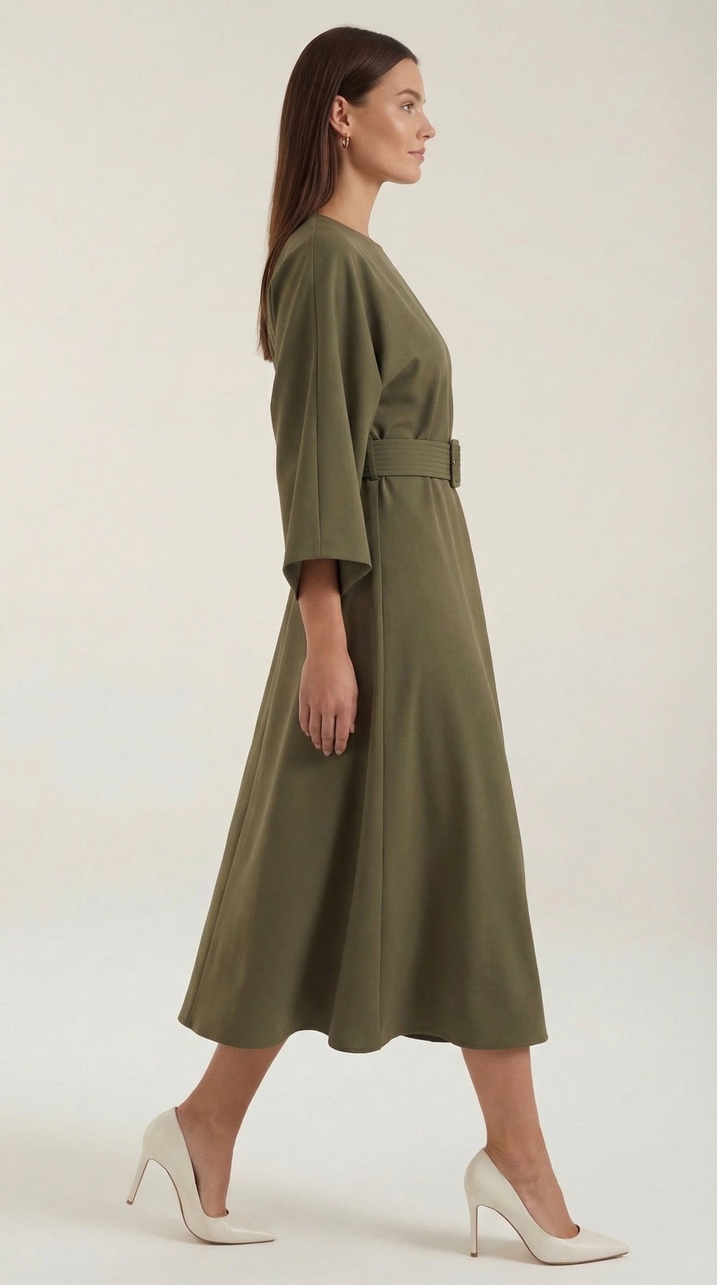 Vestido Maxí Ana con Cinturón Ajustable en la Cintura