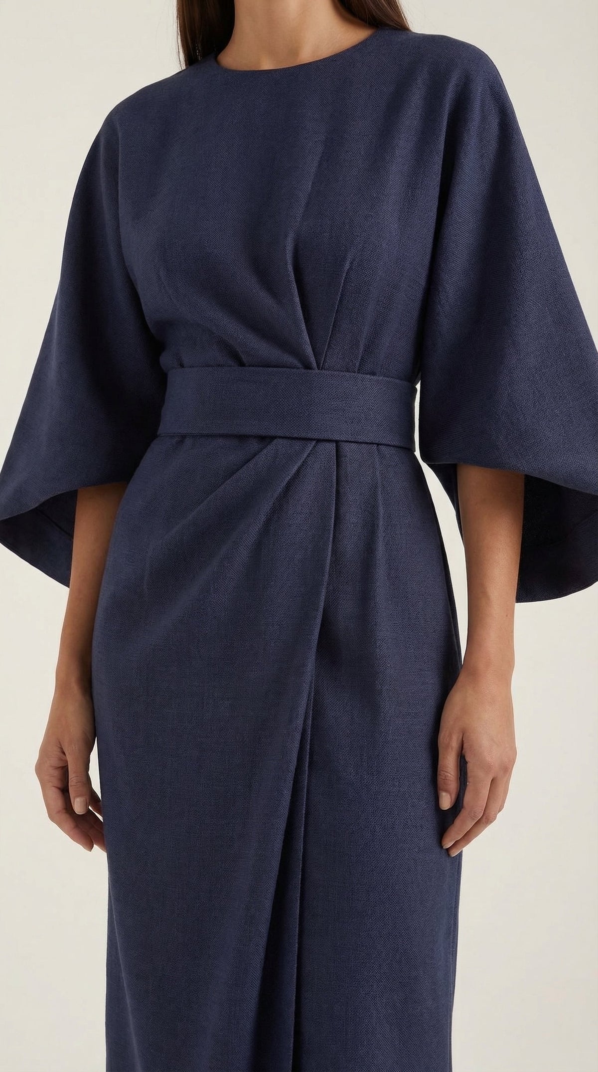 Vestido Maxí Ana con Cinturón Ajustable en la Cintura