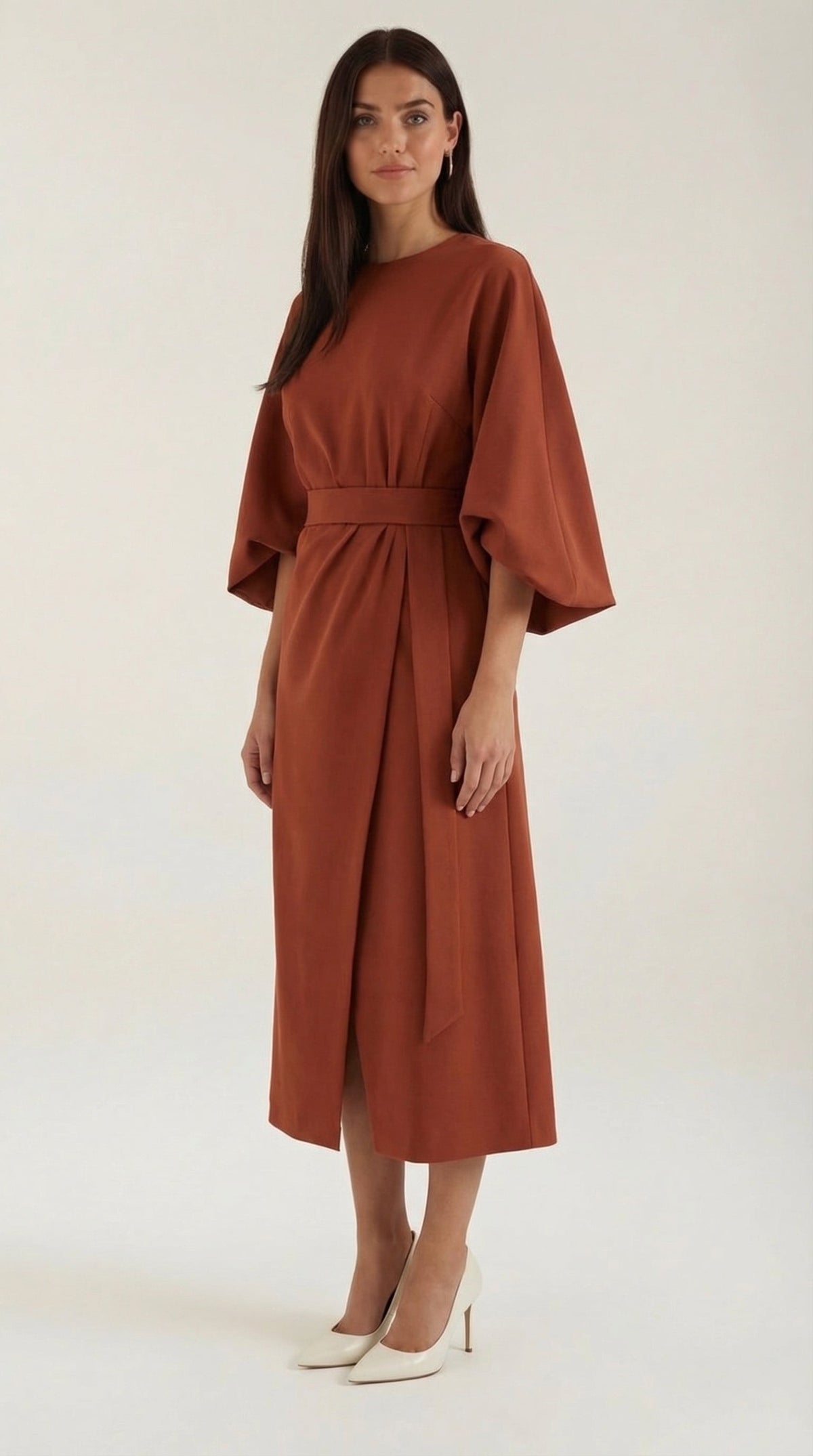 Vestido Maxí Ana con Cinturón Ajustable en la Cintura