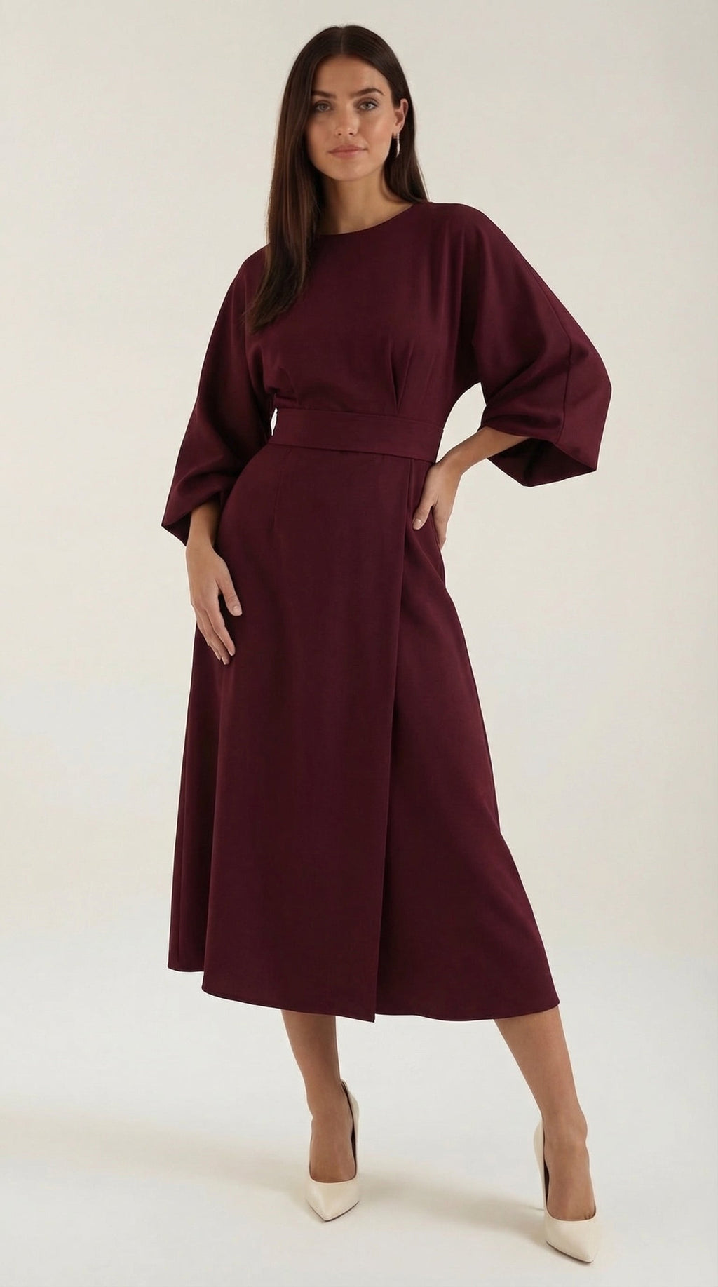 Vestido Maxí Ana con Cinturón Ajustable en la Cintura