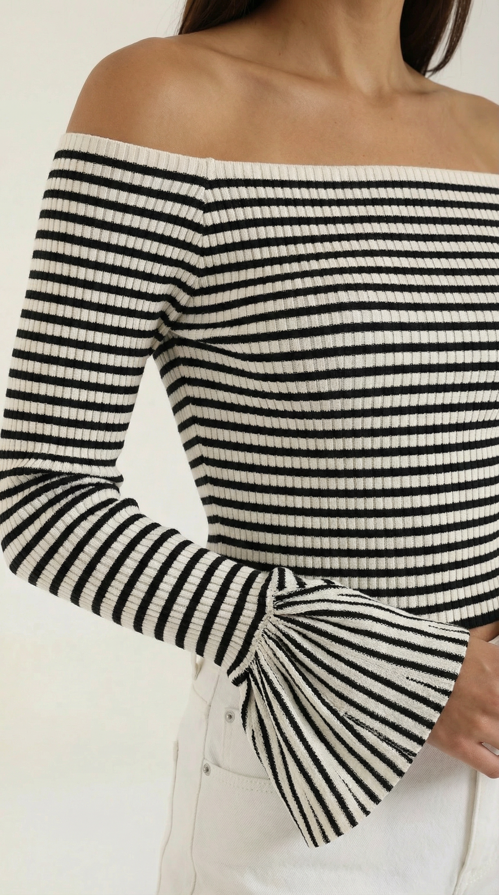 Camisa Rayada Anna con Mangas Abullonadas