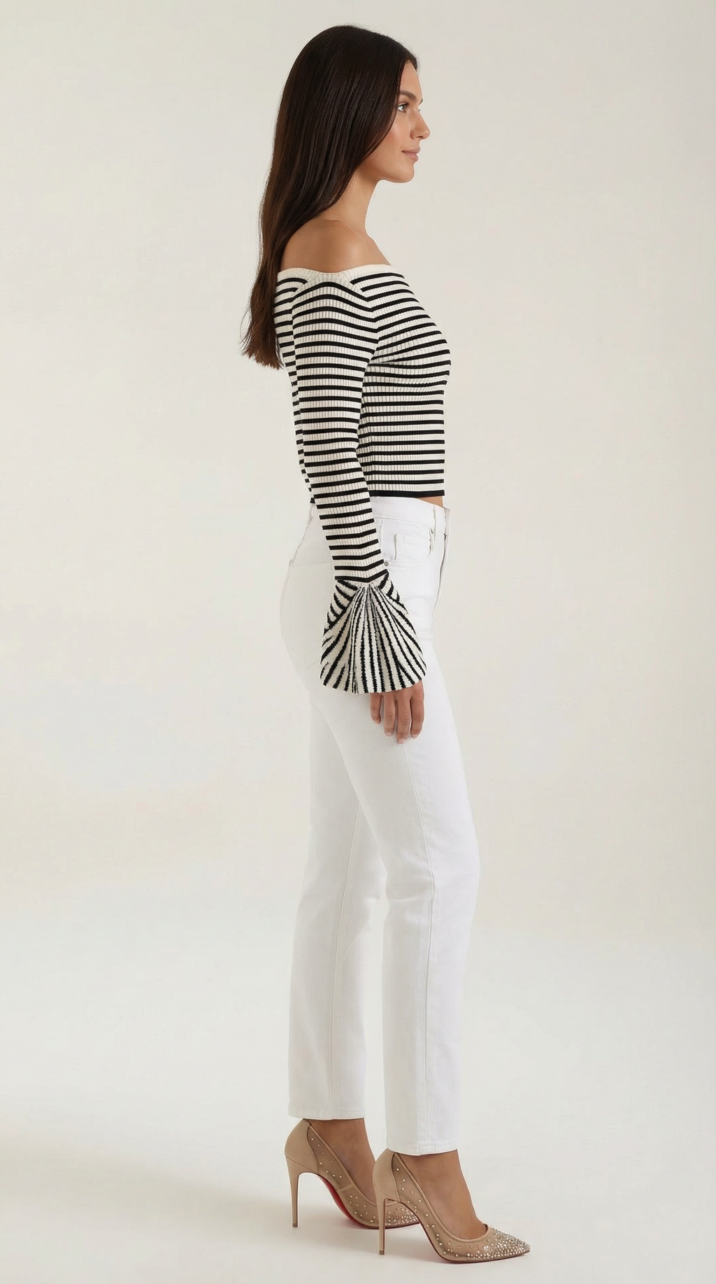 Camisa Rayada Anna con Mangas Abullonadas