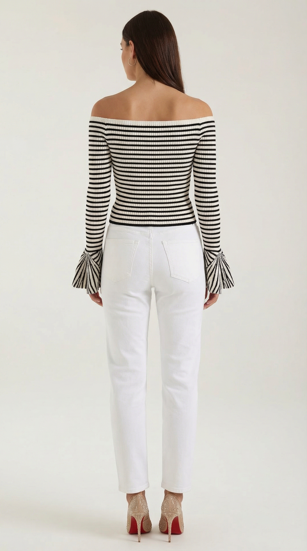 Camisa Rayada Anna con Mangas Abullonadas