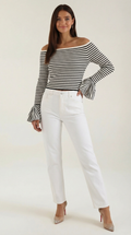 Camisa Rayada Anna con Mangas Abullonadas