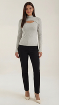 Barbara Chic Long Sleeve Corte Cutout Top