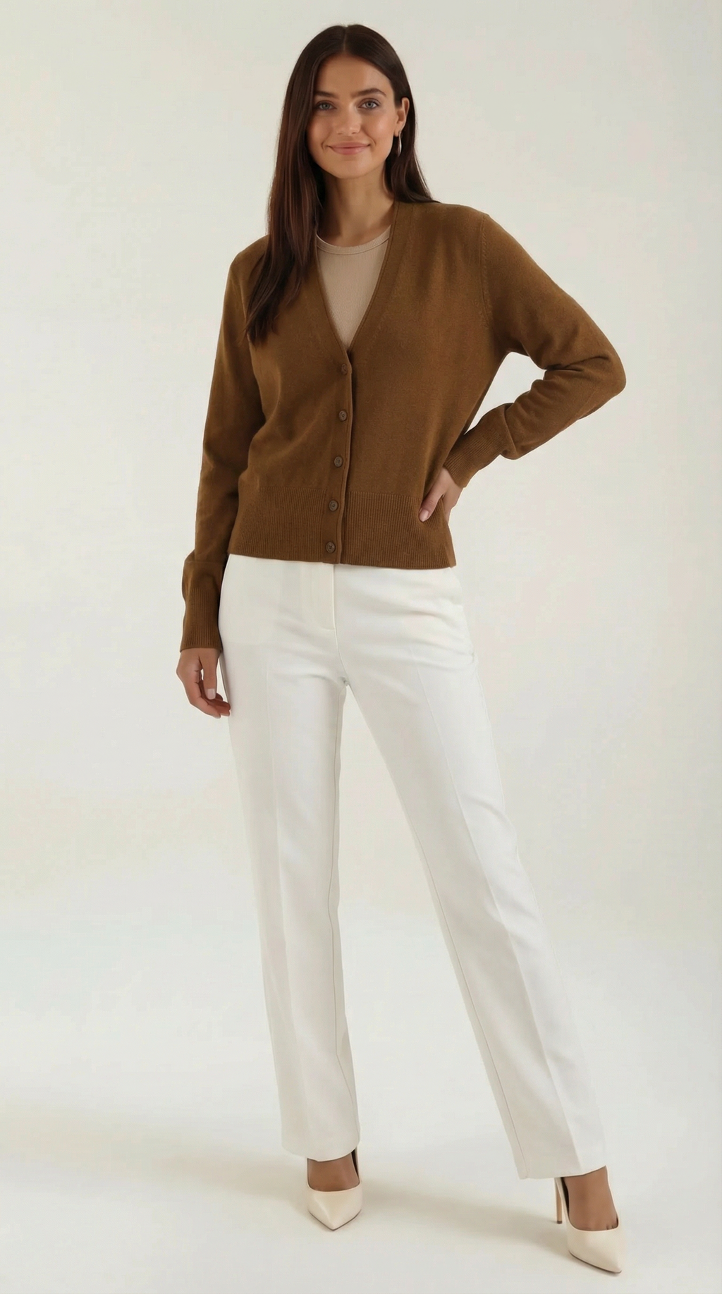 Cardigan de punto Bonnie con cuello en V