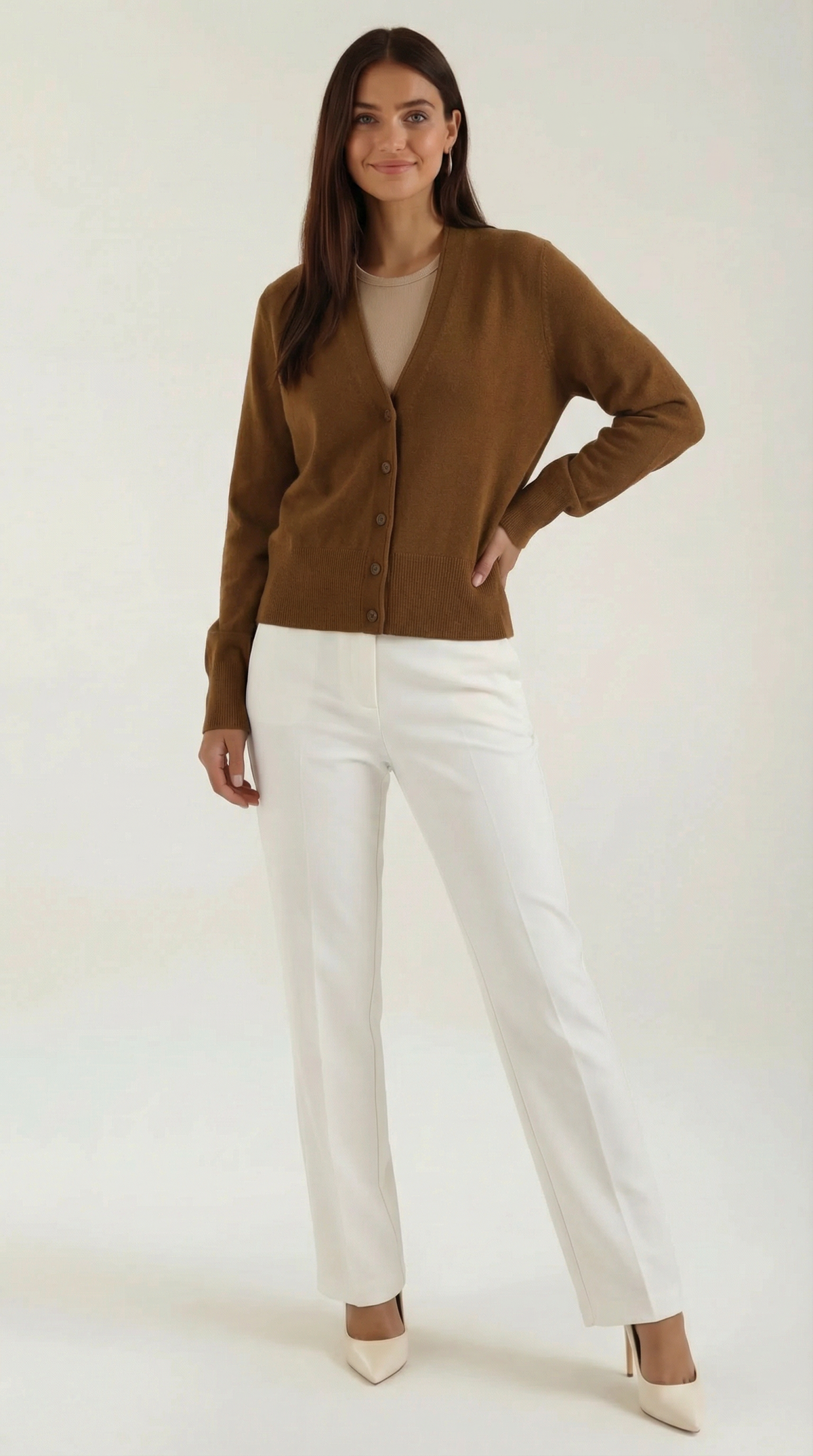 Cardigan de punto Bonnie con cuello en V
