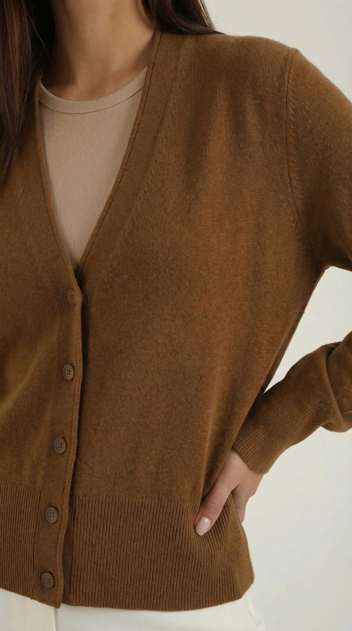 Cardigan de punto Bonnie con cuello en V