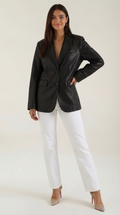 Catherine Oversized Leather Blazer