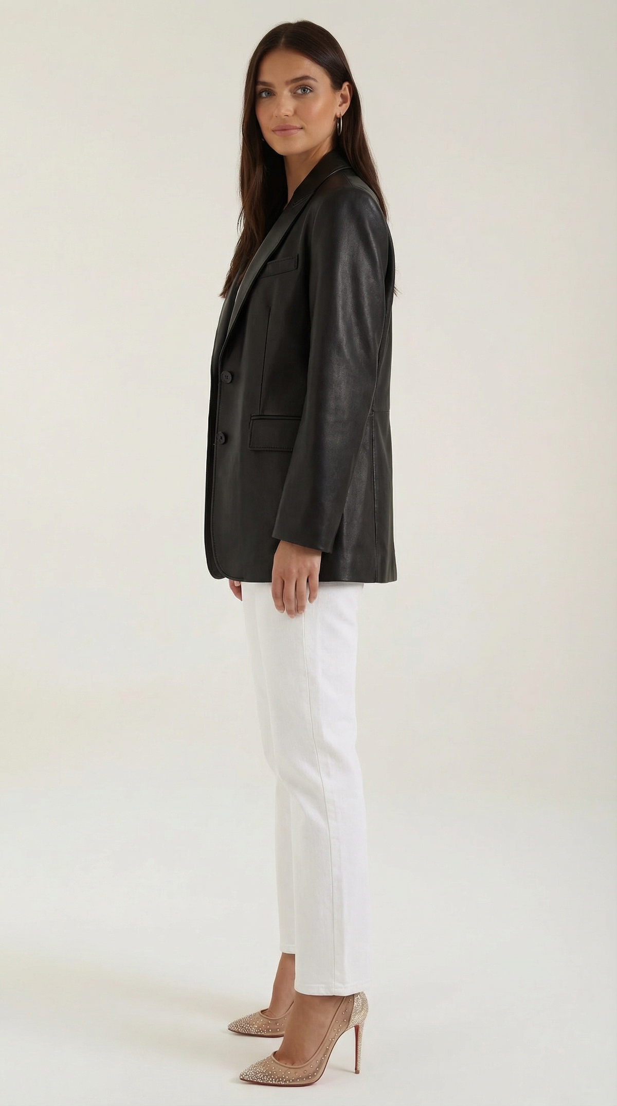 Catherine Oversized Leather Blazer