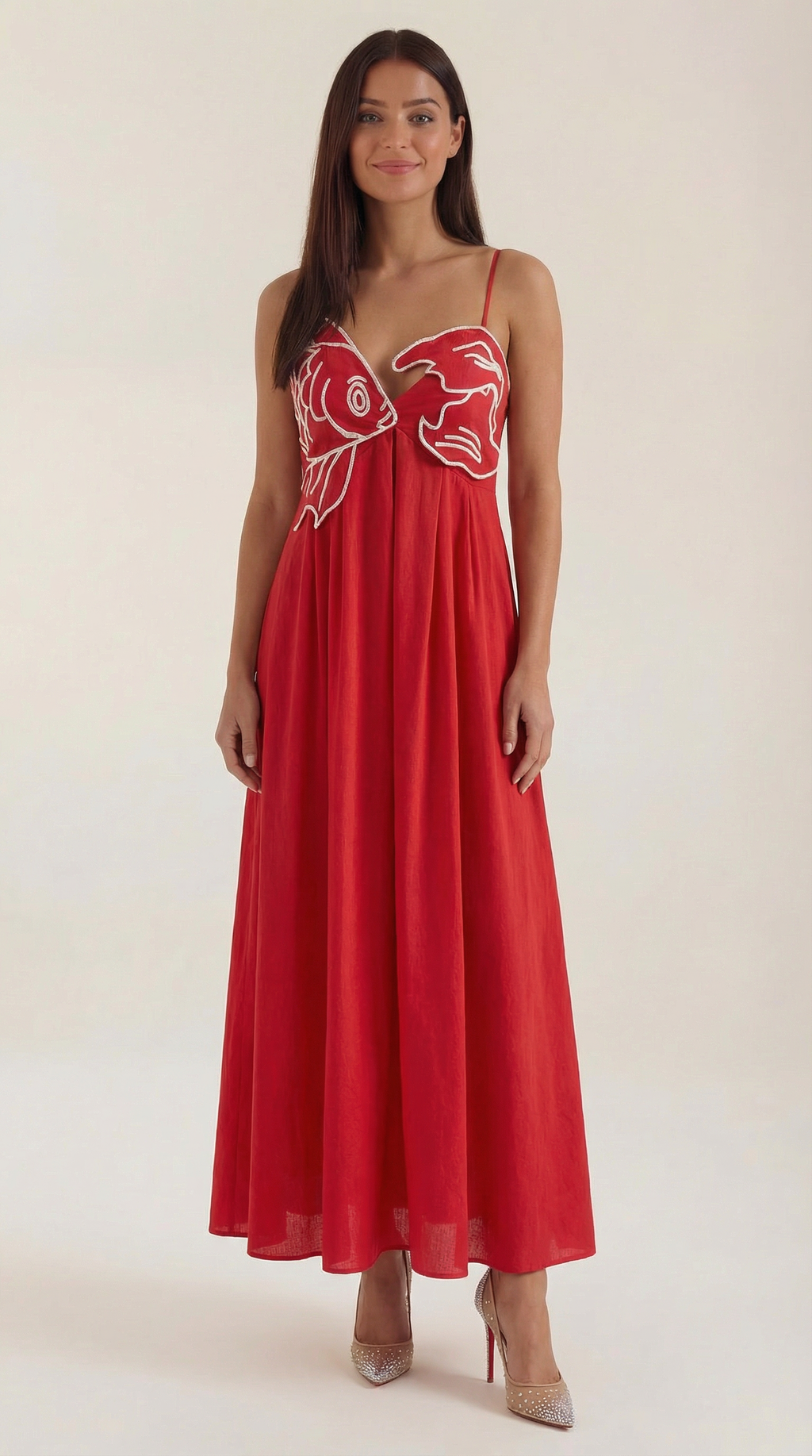 Vestido largo Deborah con bordados