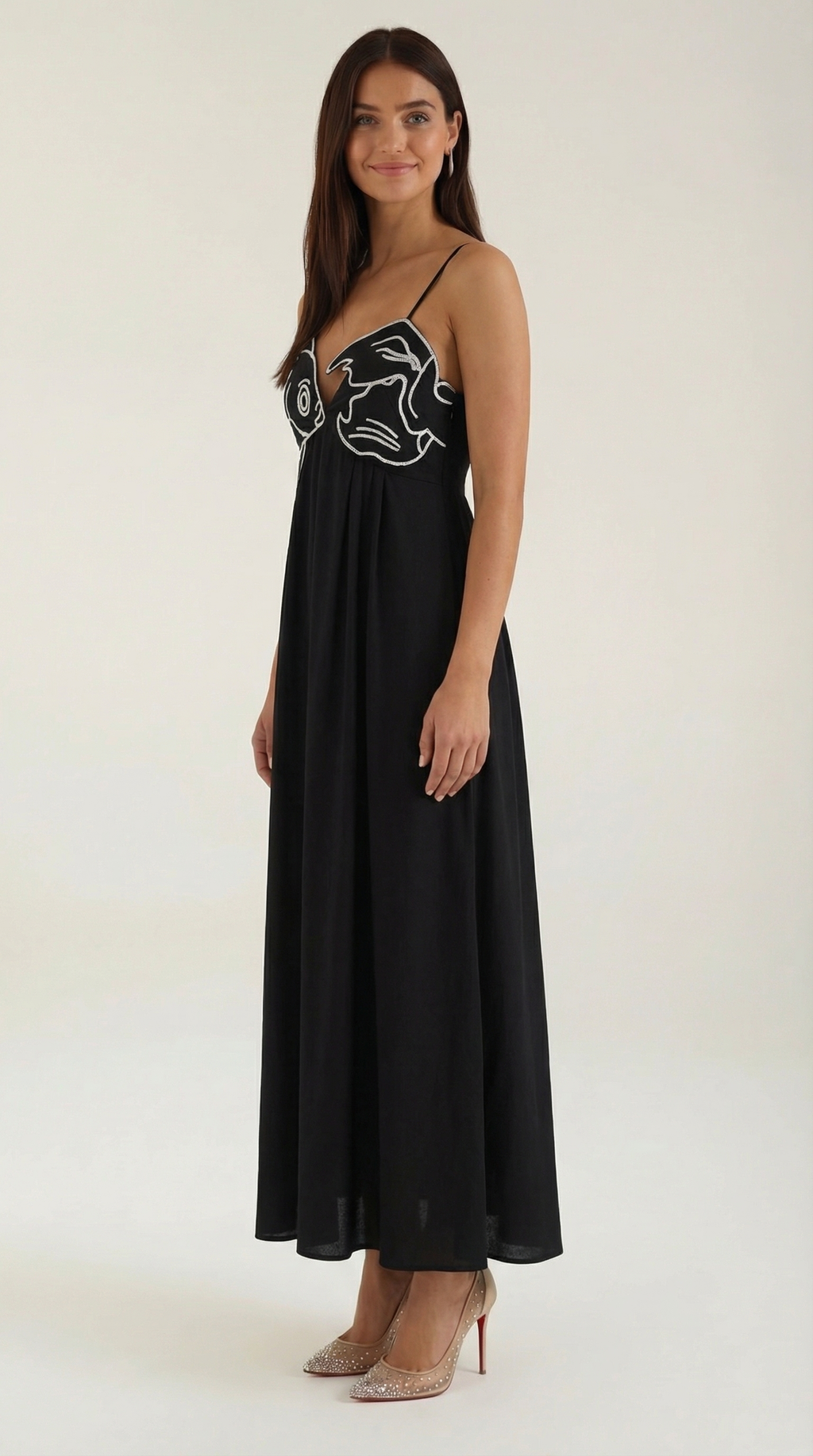 Vestido largo Deborah con bordados
