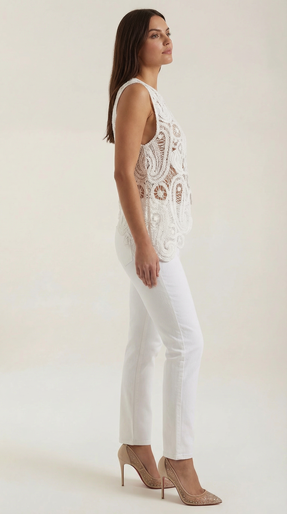 Blusa Asimétrica Delia con Detalles de Encaje