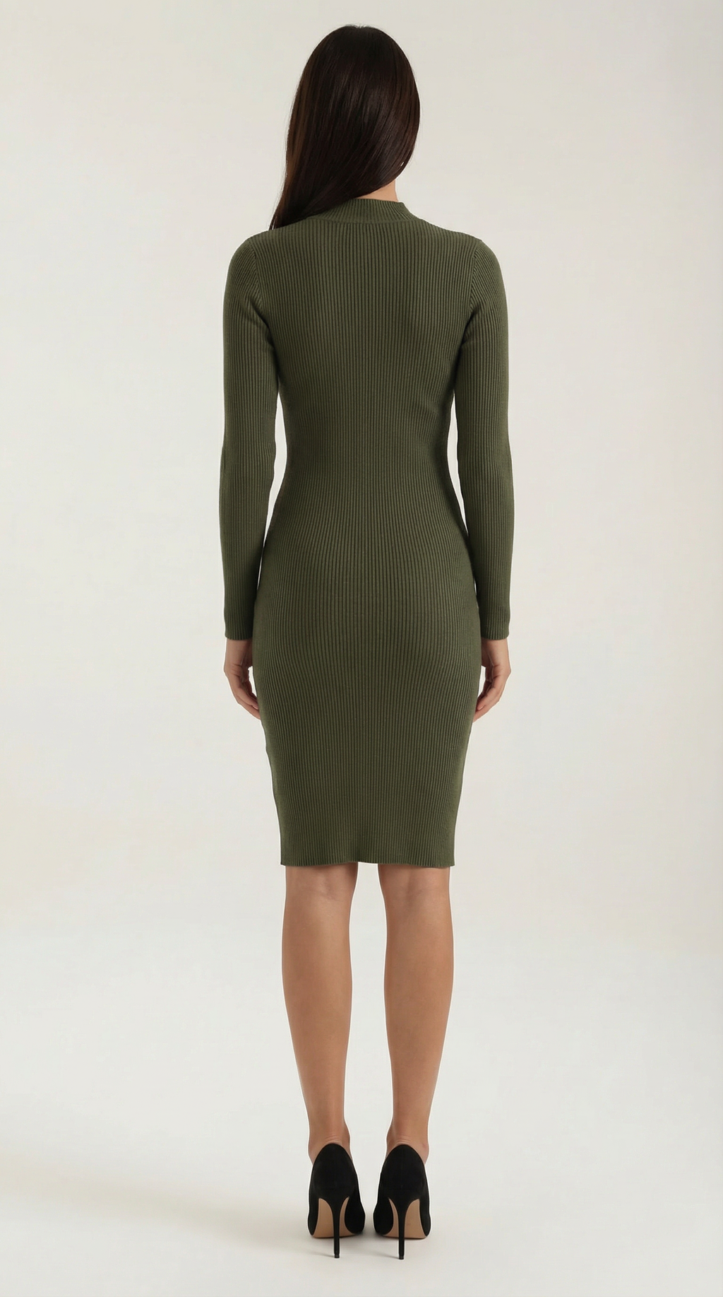 Erin Vestido Midi Acanalado con Botones en los Costados