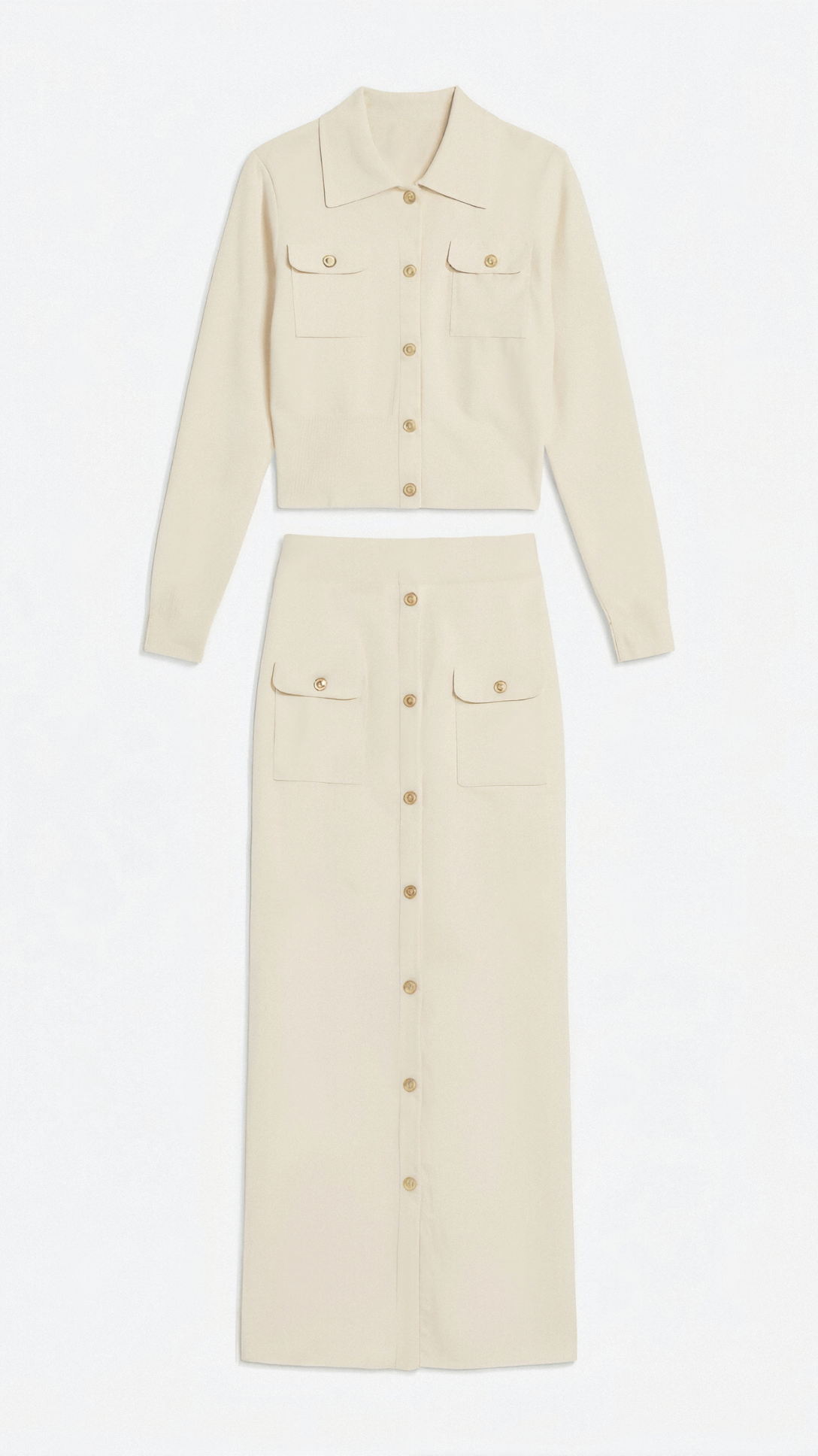 Evelyn Luxe Knit Set with Buttons