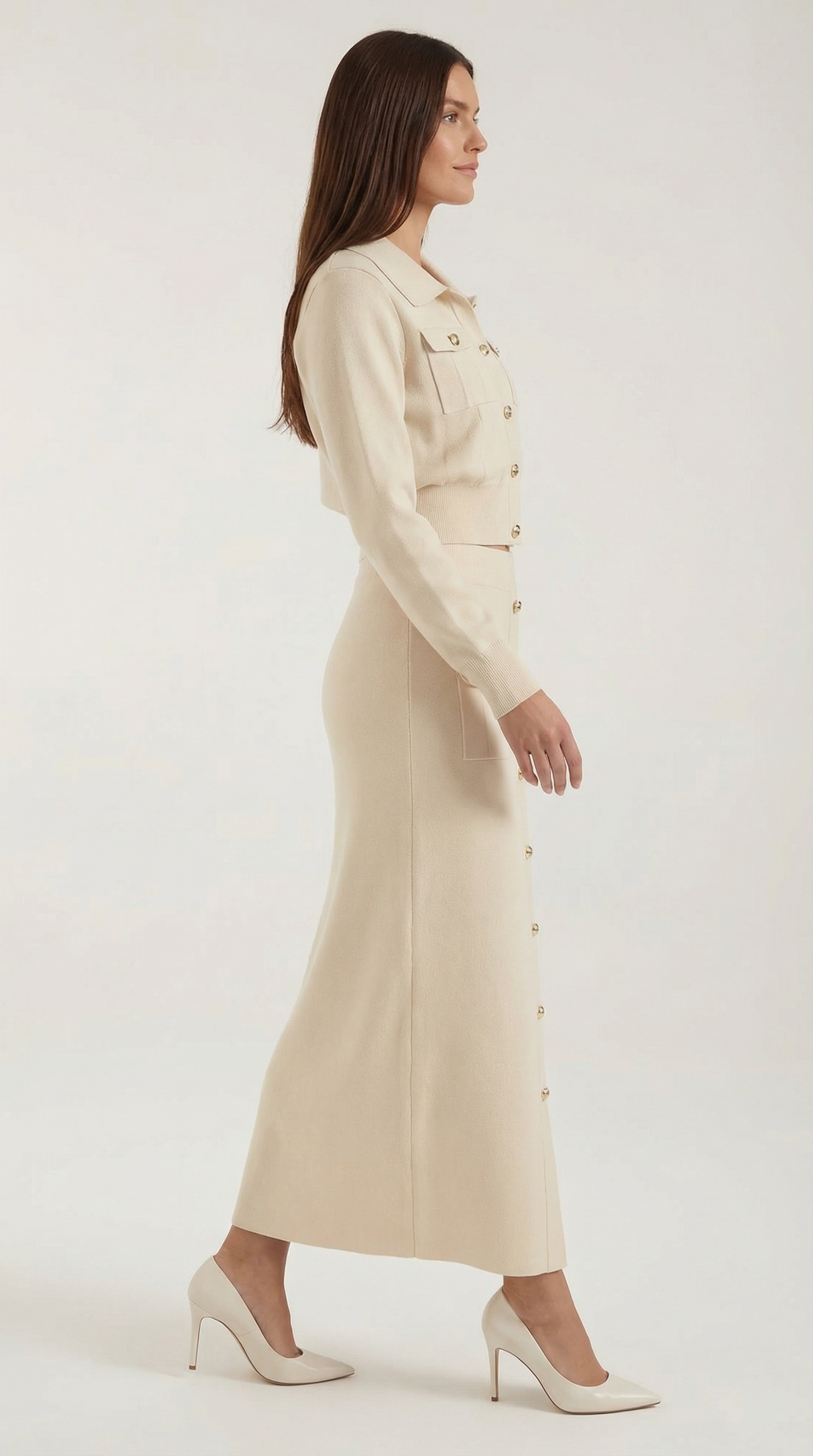 Evelyn Luxe Knit Set with Buttons