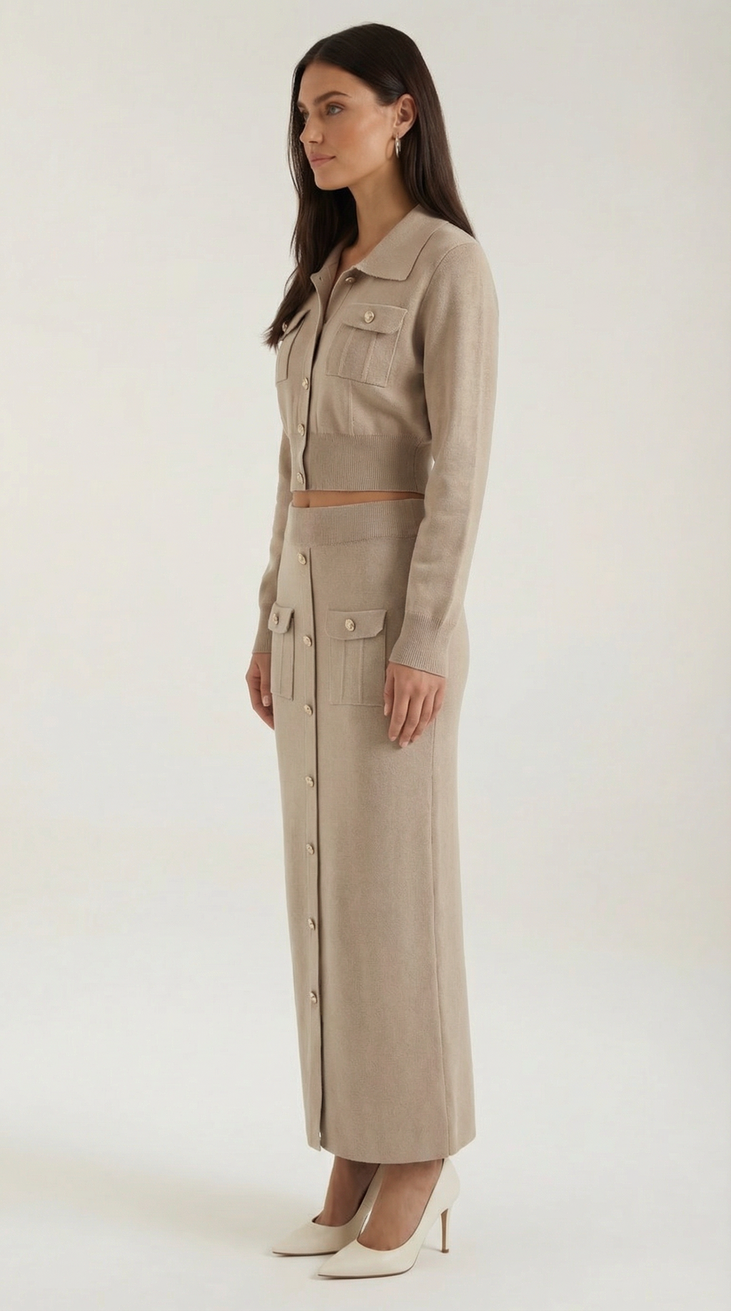 Evelyn Luxe Knit Set with Buttons
