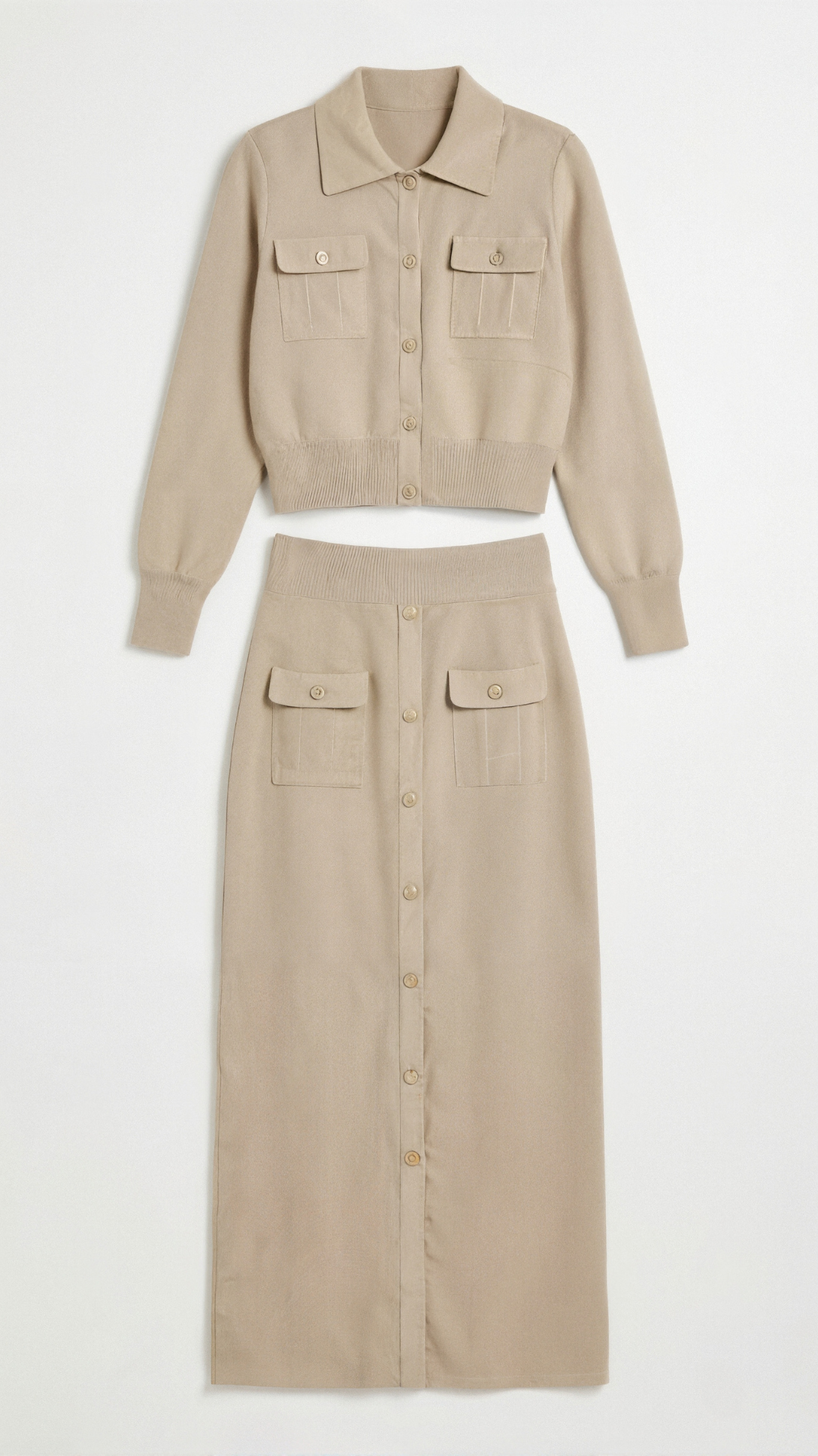 Conjunto de punto Evelyn Luxe con botones
