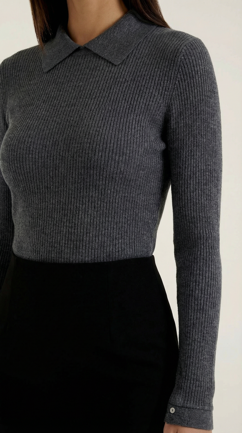 Jersey de lana de manga larga Gail con cuello