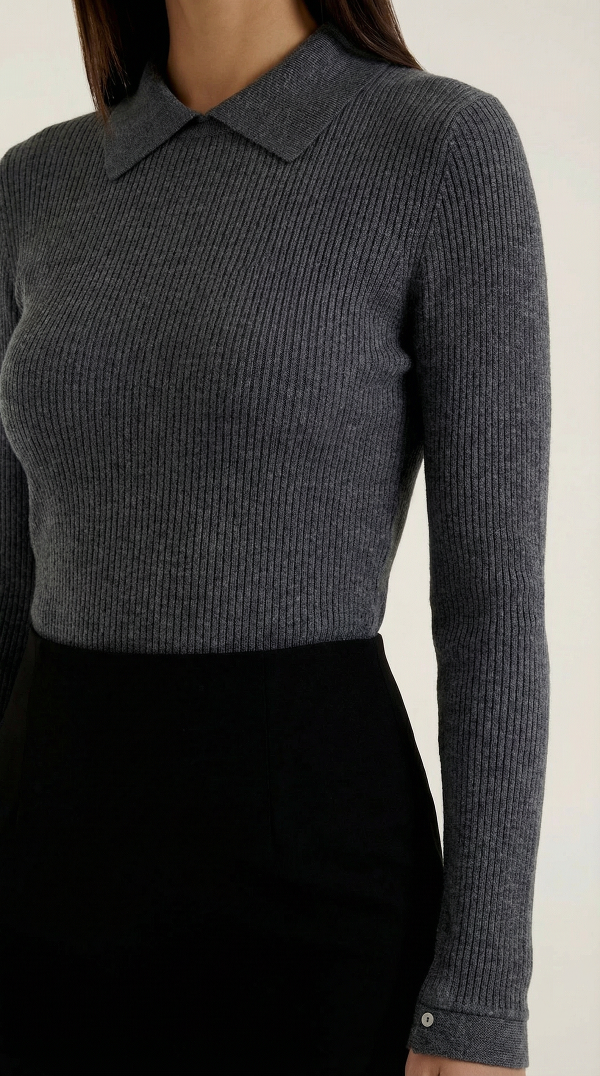 Jersey de lana de manga larga Gail con cuello