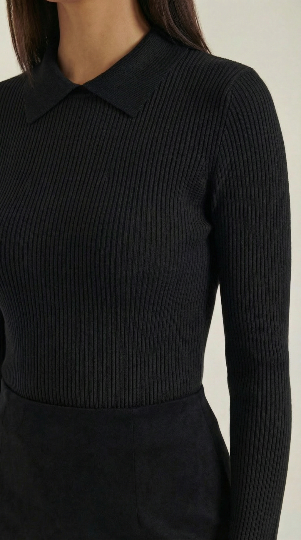 Jersey de lana de manga larga Gail con cuello