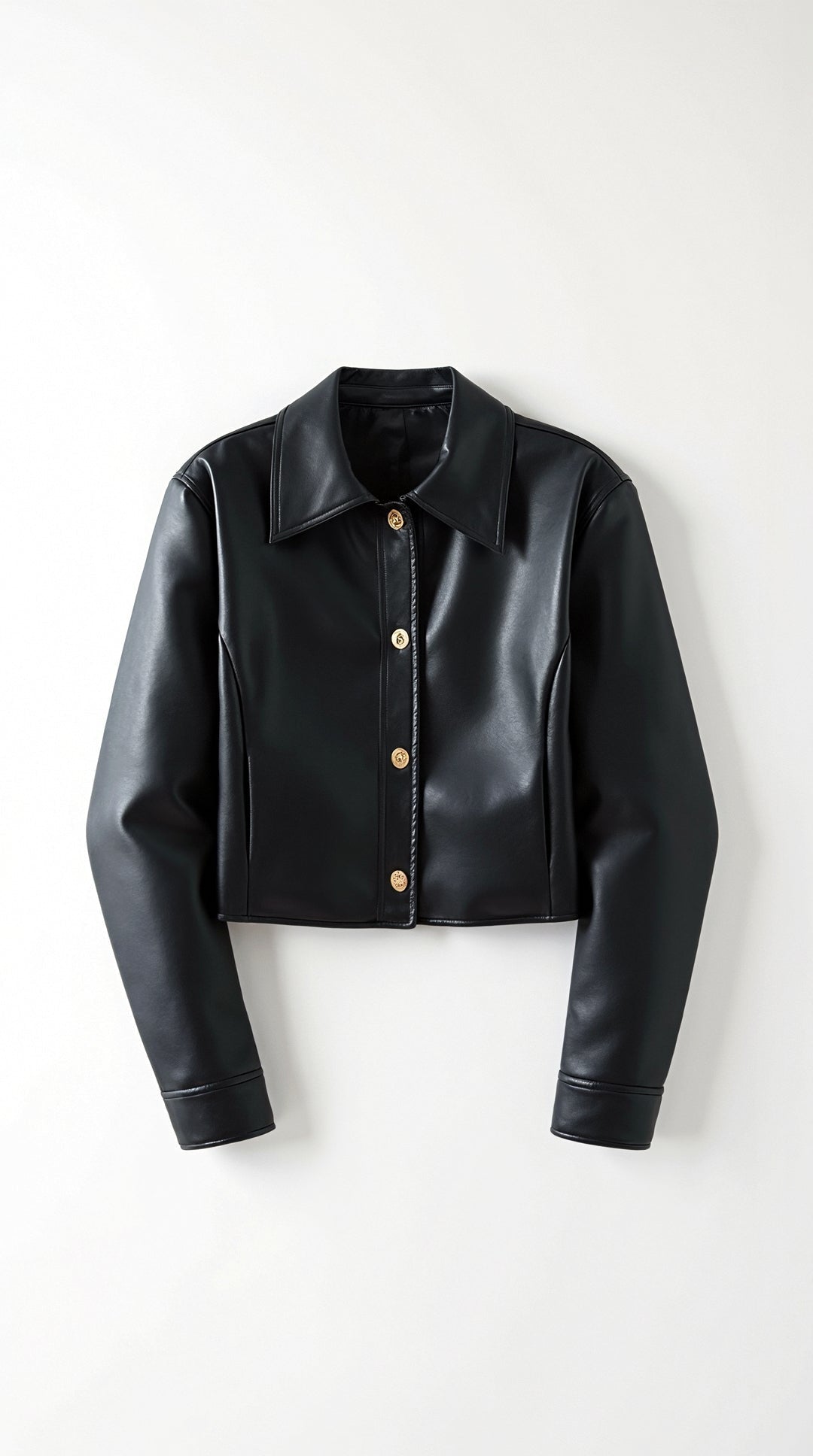 Chaqueta Cropped de Cuero Sintético Heather