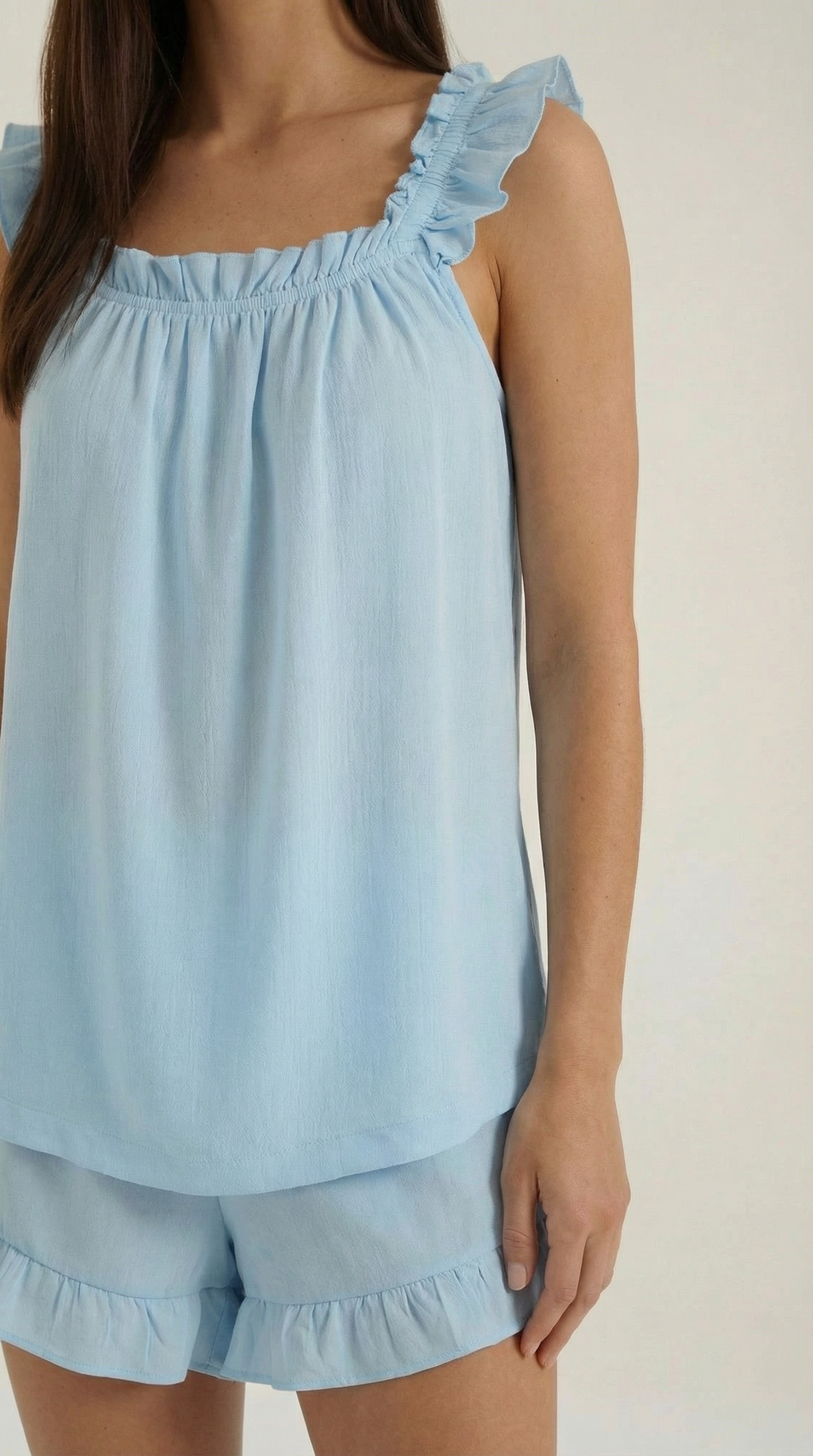 Conjunto Helen de algodón con detalles de volantes
