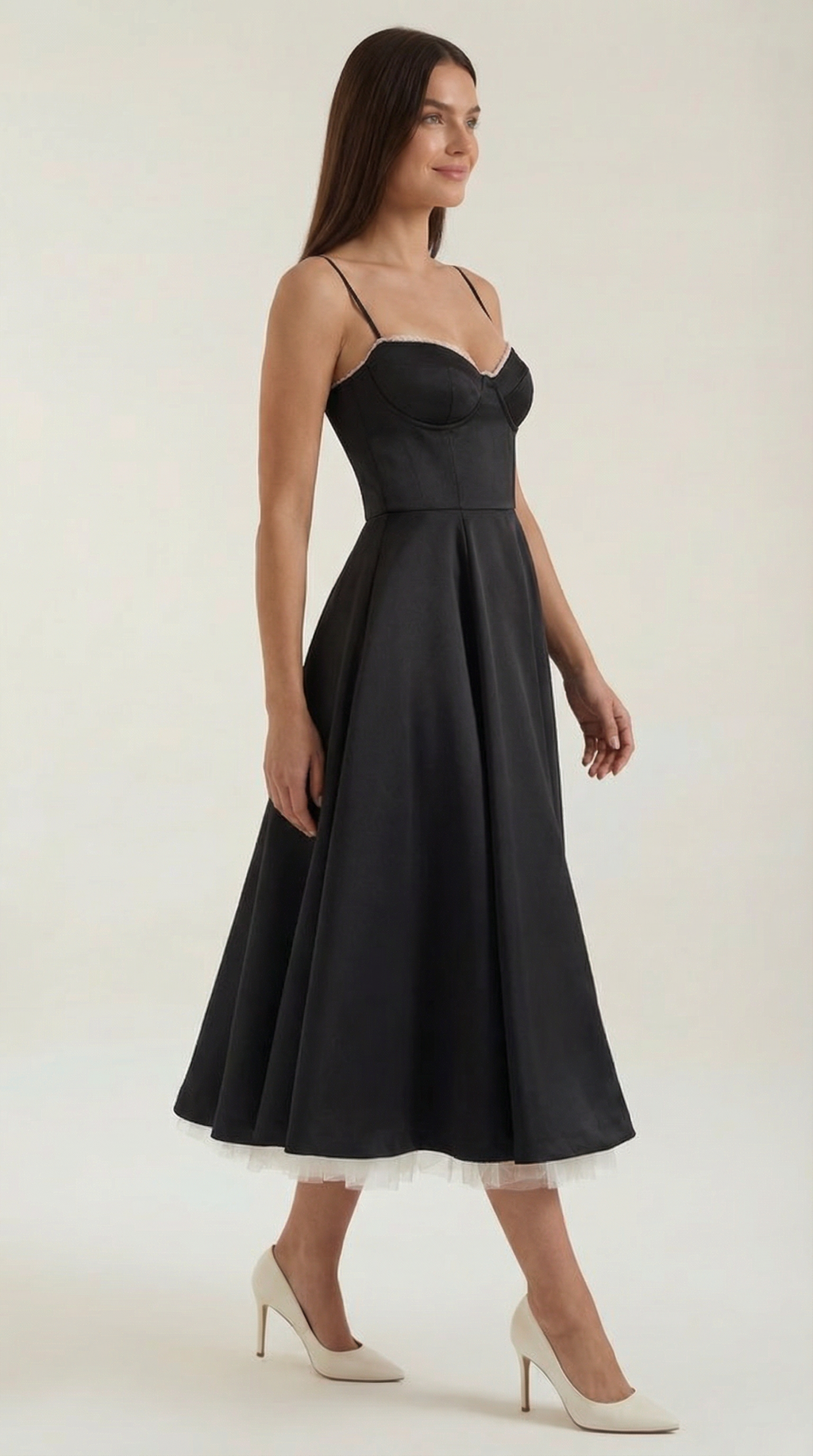 Vestido midi Isolde de tul