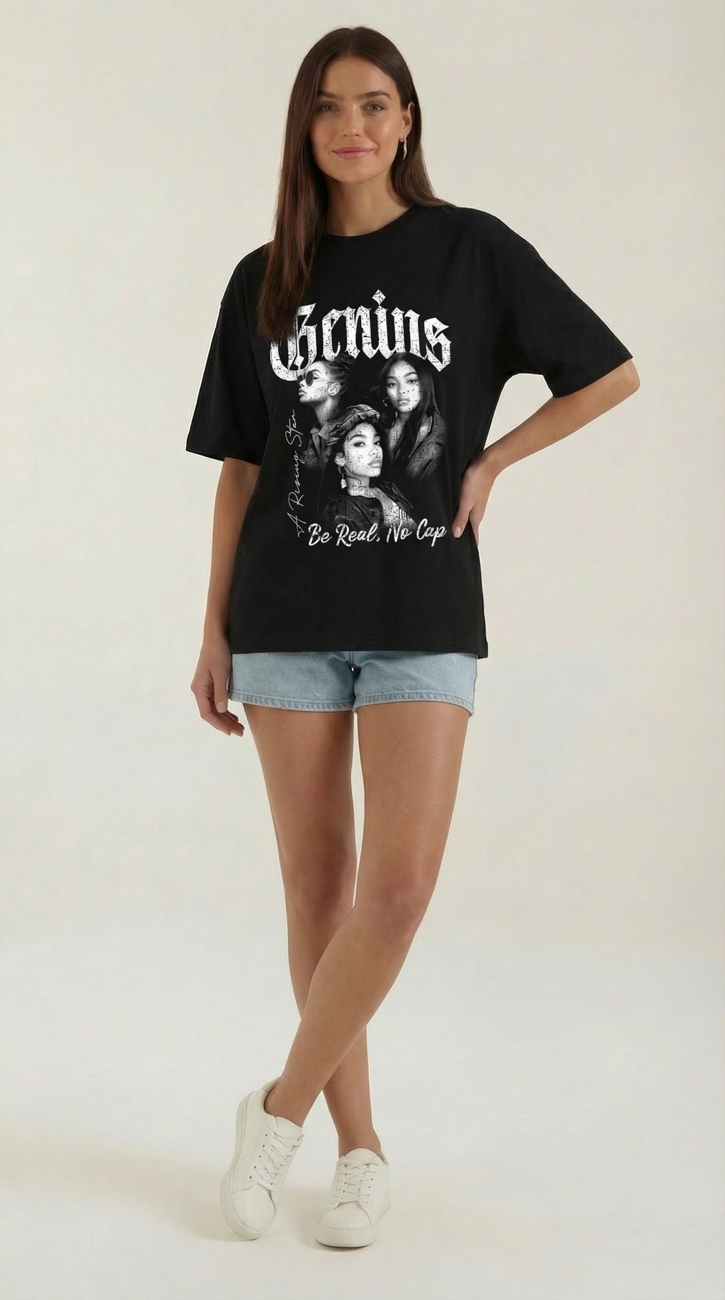Camiseta Oversize Jessamine con Diseño Gráfico