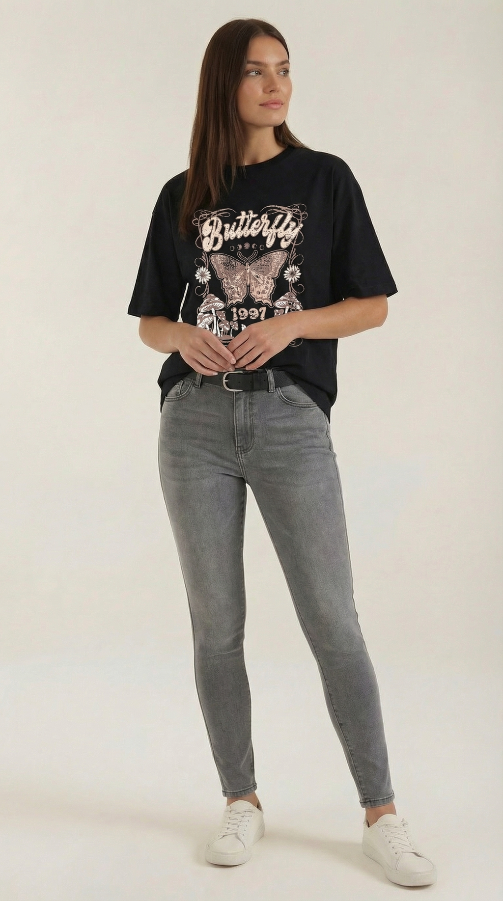 Justine Camiseta Gráfica Oversize