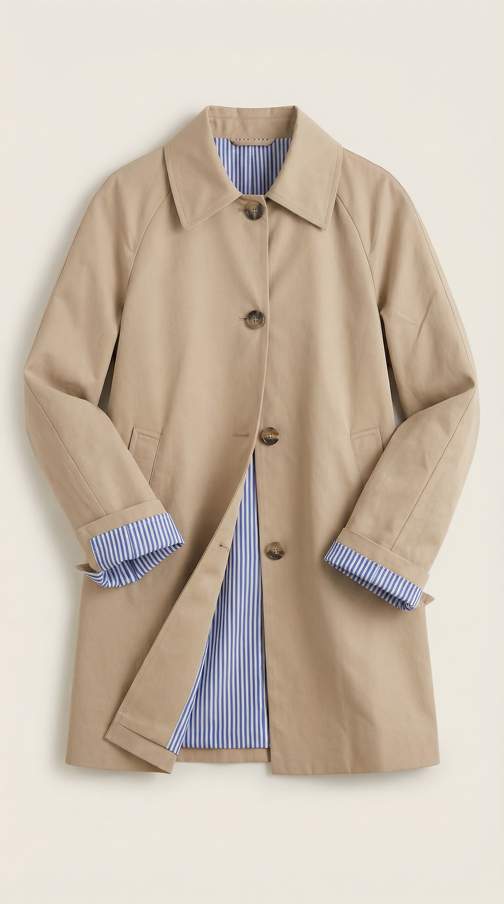 Trenchcoat Lindsay con forro a rayas elegante