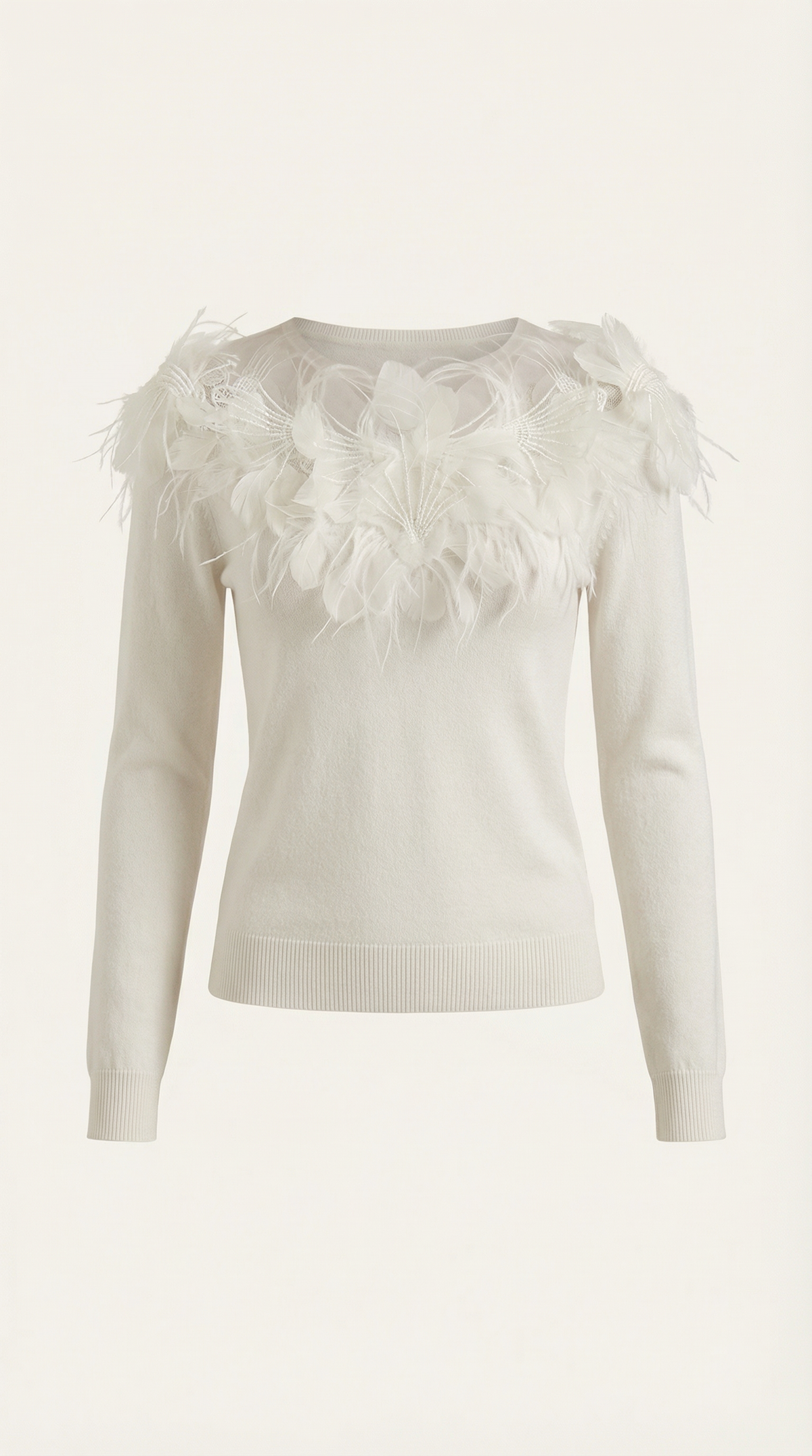Suéter de punto Marguerite con detalles de plumas
