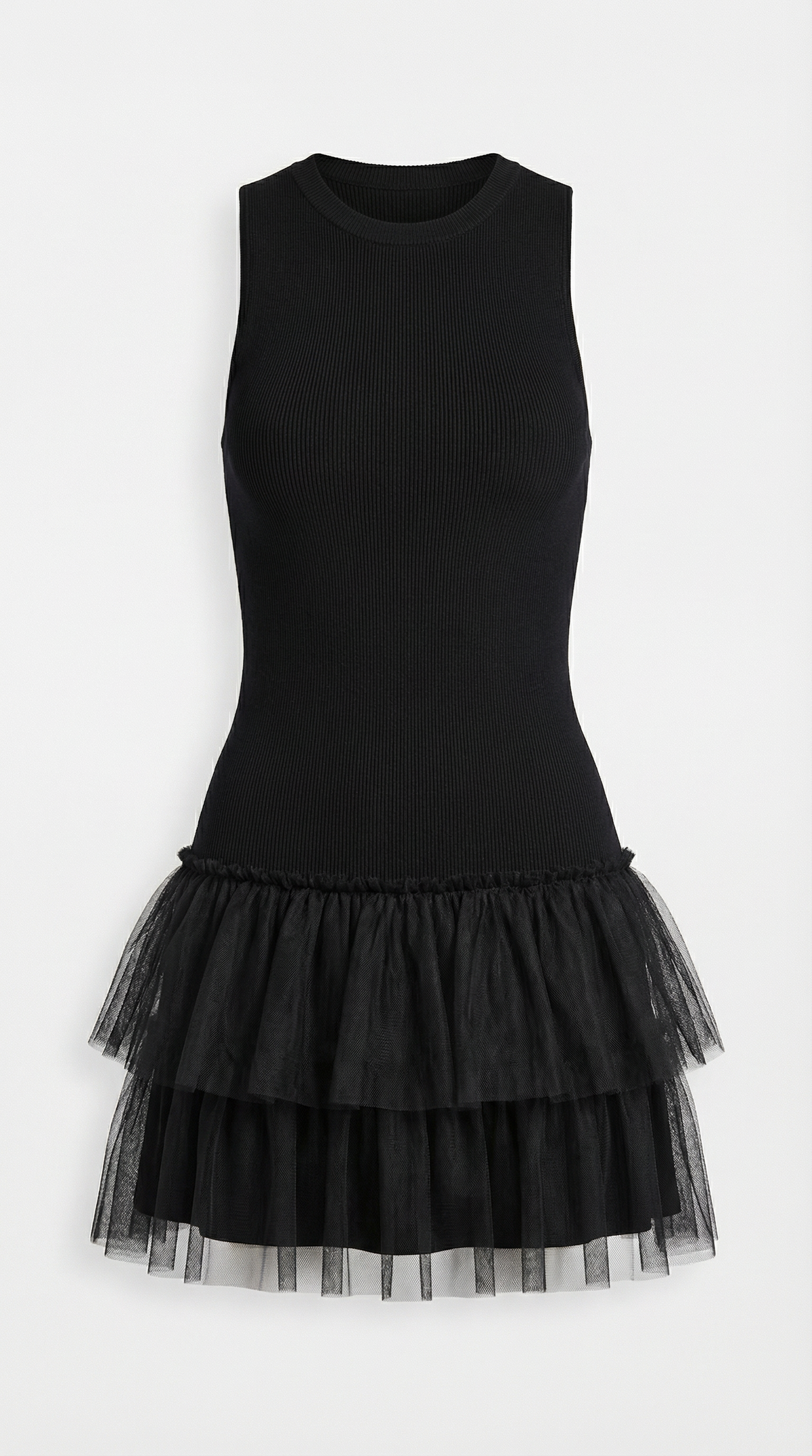 Mini Vestido de Tul Nadia con Cuello Alto
